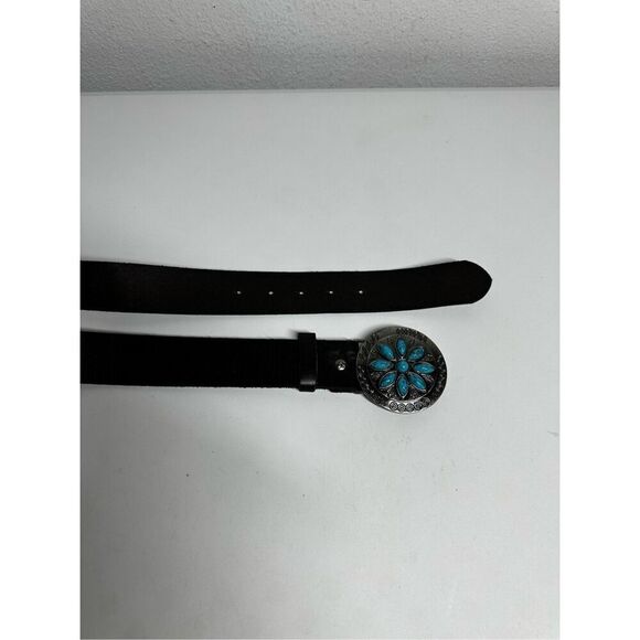 AMERICAN EAGLE OUTFITTERS Leather BELT Turquoise Stone Concho Buckle S - Picture 7 of 12